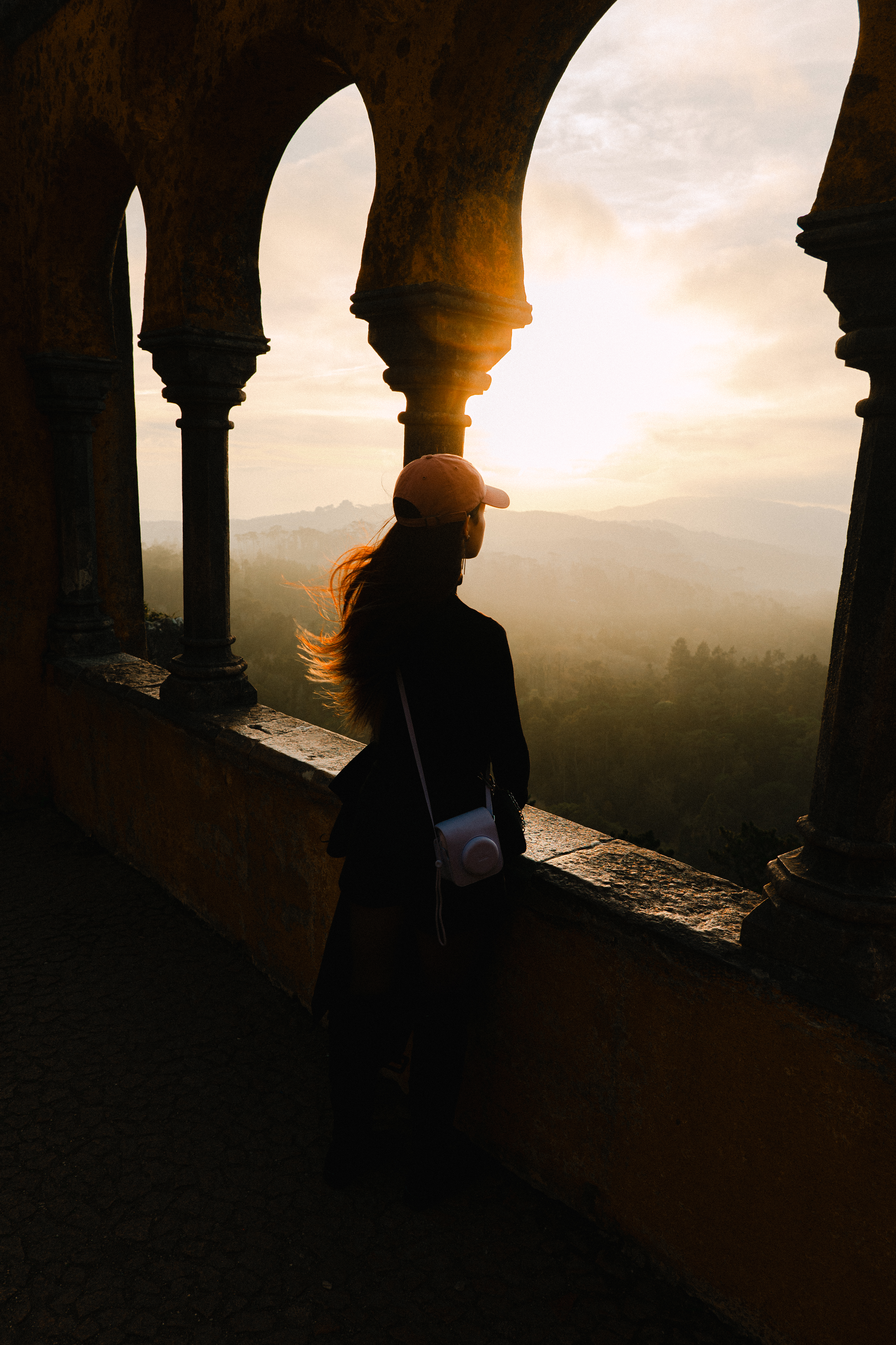 Sintra palace arches at dusk