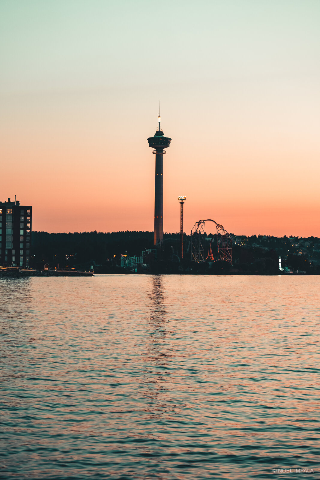 Näsinneula tower silhouette at sunset