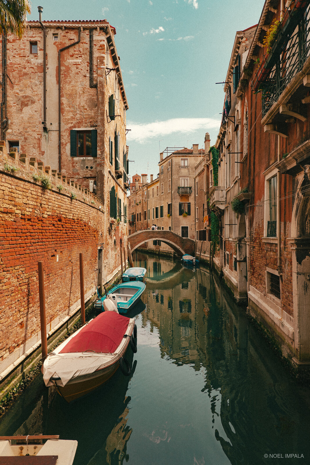 Venice canal with boats